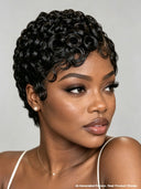 Lace front 13x4 pixie wig finger wave black