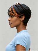 Glueless wig pixie cut wig cute Machine Made straight 100% Human Hair