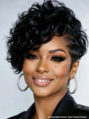Full lace wig pixie quick weave side part 100% Human Hair