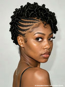 Full Lace Natural Black Pre-styled Updo With Braided Crown 100% Human Hair