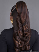 Pre-styled Updo 13x4 Lace Front Wig body wave 24 inch brown highlight 100% Human Hair
