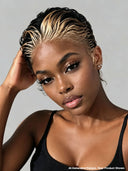 Pixie wig Lace front 13x4 honey highlight