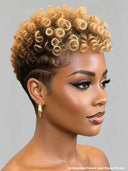 Full lace wig Pixie afro honey for black woman