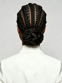 Full Lace wig braided hairstyle with bun for black woman