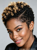 Easy to go lace pre-cut 13x4 lace wig Pixie afro honey highlight