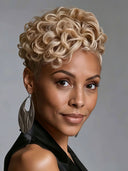 Lace front 13x4 Pixie wig blonde wavy