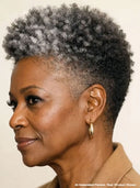 Lace front wig pixie afro Salt and Pepper 100% Human Hair