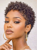 Ready TO Go pixie wig black Machine made afro curly 100% Human Hair