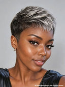 Gluelesse wig Pixie silver Salt and Pepper Wear & Go