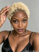 Full lace wig pixie afro blonde 613# 100% Human Hair