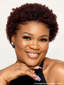 Full lace wig pixie afro burgundy 99J# 100% Human Hair