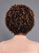 Machine Made Glueless wig curly wave brown highlight 100% Human Hair