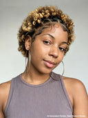 Full Lace wig Braided Pixie Wig afro honey