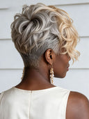 Lace front 13x6 Pixie cut wig quick weave blonde