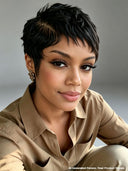 HD Lace front 13x4 Pixie cut Wig black side part