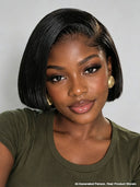 The luxe Straight bob 13X6 lace front Natural Black 100% Human Hair