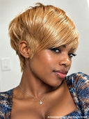 Ready to go honey pixie cut wig 100% Human Hair