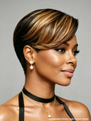 Lace front 13x4 pixie wig honey highlight side part