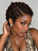 Pixie wig Lace front 13x4 Brown 100% Human Hair