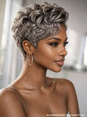 Lace closure 7x5 Pixie wig silver quick weave