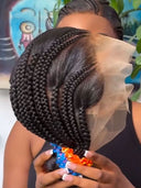 Full Lace wig Pre-styled Updo bun With Braided