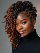 Braided wig Full Lace Pre-styled Updo brown highlight