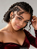 Full Lace wig black Pre-styled Updo With Braided
