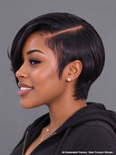 13x4 lace front straight pixie wig black Side Part 100% Human Hair