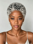 Salt and Pepper Lace front 13x4 Short TWA curly wig