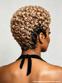 Lace front 13x6 Pixie wig pre-cut finger wave honey