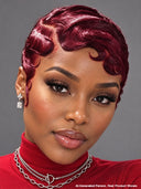 2 wigs pixie cut wig Easy to wear machine made water wave 2 color rouge & orange 100% Human Hair