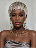 Lace closure 5x5 Pixie wig silver