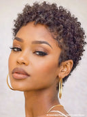 Ready TO Go pixie wig black Machine made afro curly 100% Human Hair