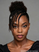 Full Lace wig Pre-styled Updo With Braided afro black