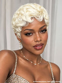 Full lace wig pixie white 100% Human Hair