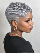 Full lace pixie cut wig finger wave for black women