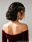 Full Lace wig black Pre-styled Updo With Braided