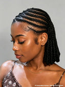 Full Lace wig Updo With Braided afro black lace Pre-cut