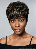 Glueless Pixie wig brown highlight for black woman