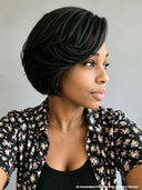 Full lace wig pixie cut black