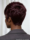 Machine made Glueless Pixie wig burgundy for black woman