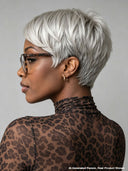 Glueless Wig pixie cut silver straight 100% Human Hair