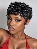 Ready to go black pixie cut wig 100% Human Hair
