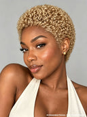 Full lace wig pixie afro honey