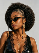 Full Lace wig Hand-braided hair style afro curly
