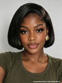 The luxe Straight bob 13X6 lace front Natural Black 100% Human Hair