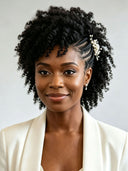 Full Lace wigPre-styled Updo curly wave With Braided