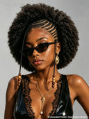 Full Lace wig Hand-braided hair style afro curly