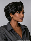 Pixie wig Lace front 13x4 black wavy 100% Human Hair