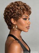 Pixie wig Lace front 13x4 brown finger wave for black woman
